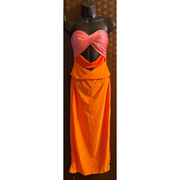 Strapless Twist Cut Out Bodycon Dress- Size Large - Picture 3 of 5